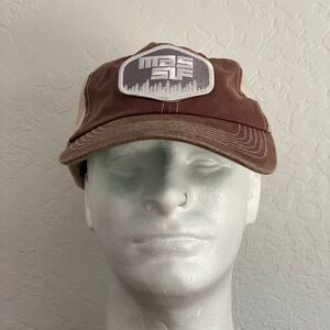 MASSIF Trucker‎ Hat Brown Logo Mesh Snapback Faded Outdoor Hunting
